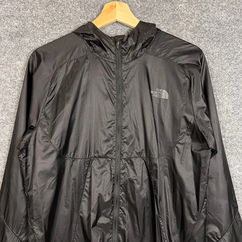 The North Face Windbreaker Jacket Mens Small Black Excellent Full Zip Hooded